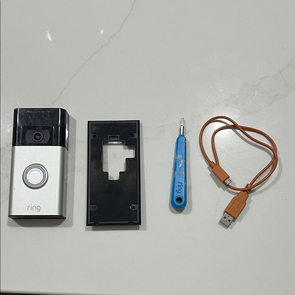 Ring Doorbell Set in Silver and Black